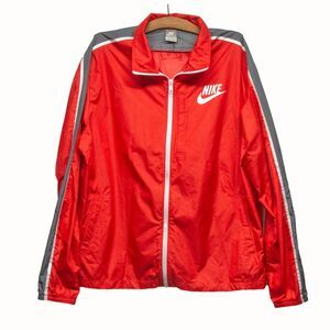 Men's Windbreaker NIKE Red XL Lightweight Spring Jacket Guy's Wind Blocking Coat